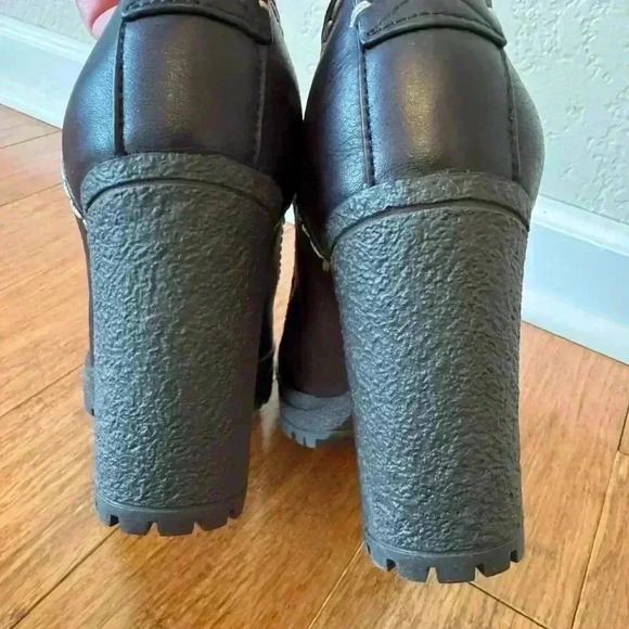 See By Chloe Claudia Platform Heeled Loafer Pump Black Leather Size 39 (9 US) - Picture 6 of 11